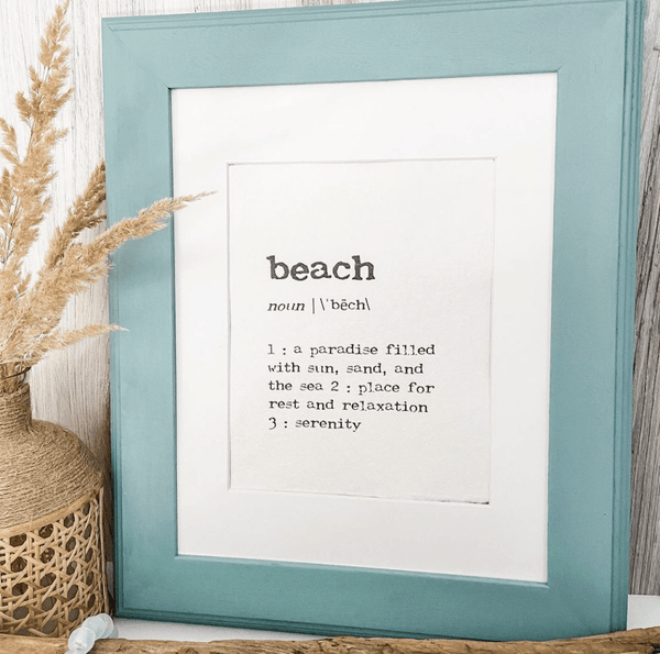 beach definition print in typewriter font on 5x7 or 8x10 handmade cotton paper - Alison Rose Vintage
