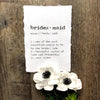 bridesmaid definition print in typewriter font on 5x7 or 8x10 handmade cotton paper - Alison Rose Vintage
