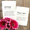 flowers definition print in typewriter font on 5x7 or 8x10 handmade cotton paper - Alison Rose Vintage
