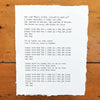 Custom song lyrics print on handmade cotton paper in script and/or typewriter font - Alison Rose Vintage
