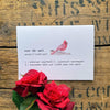 cardinal definition greeting card with original cardinal watercolor, 4" x 5.5", includes envelope and rose sticker seal - Alison Rose Vintage