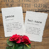 balance definition print in typewriter font on 5x7 or 8x10 handmade cotton paper - Alison Rose Vintage