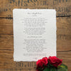 Customized To have and to hold wedding vows poem by R. Clift with custom option on 5x7, 8x10, 11x14 handmade paper