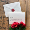 autumn definition greeting card in typewriter font with envelope and rose sticker