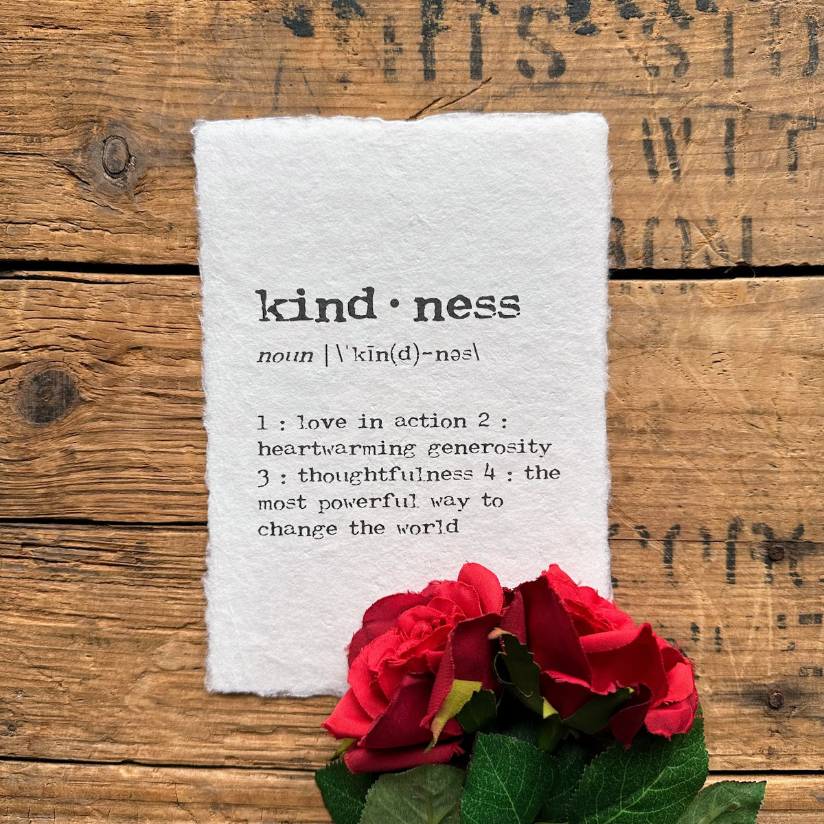 kindness definition print in typewriter font on handmade paper– Alison ...