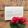 survivor definition greeting card in typewriter font with envelope and rose sticker.