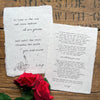 Custom R. Clift poem print on handmade paper