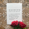 anniversary definition print in typewriter font on handmade cotton paper - Alison Rose Vintage