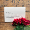 birthday definition greeting card in typewriter font with envelope and rose sticker - Alison Rose Vintage