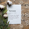 brave definition print in typewriter font on handmade cotton paper - Alison Rose Vintage