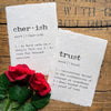 trust definition print in typewriter font on handmade cotton paper - Alison Rose Vintage