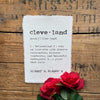 cleveland, ohio definition print in typewriter font on handmade cotton rag paper
