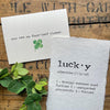you are a four-leaf clover compliment greeting card in typewriter font with original four-leaf clover watercolor, envelope and rose sticker - Alison Rose Vintage