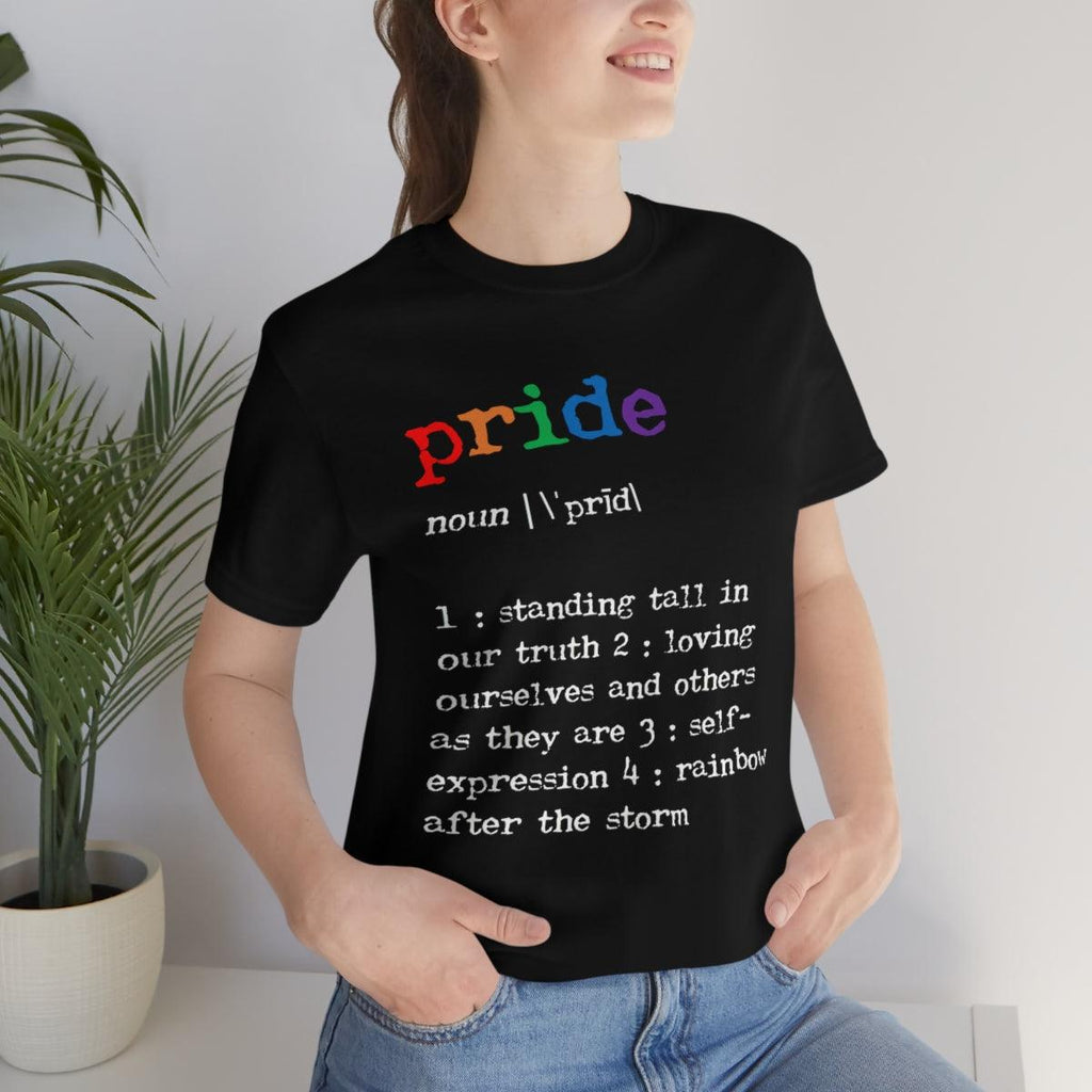 "Into The Wine Not The Label" Women's LGBTQ Pride T-Shirt - Colorful Letter Print, Cotton Blend, Casual Short Sleeve Top