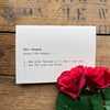 distance definition greeting card with envelope and rose sticker - Alison Rose Vintage