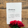 dream definition print in typewriter font on handmade cotton paper - Alison Rose Vintage