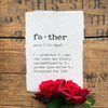 father (from anyone) definition print in typewriter font on handmade cotton paper - Alison Rose Vintage
