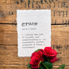 grace definition print in typewriter font on 5x7, 8x10, 11x14 handmade cotton paper