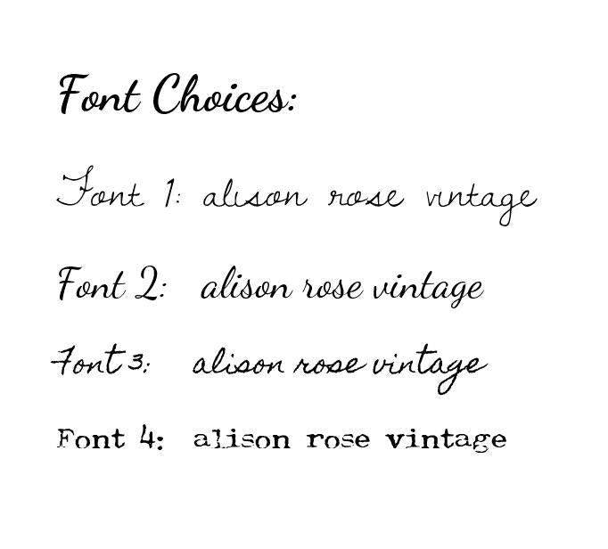 Custom recipe print in script and/or typewriter font on handmade paper - Alison Rose Vintage