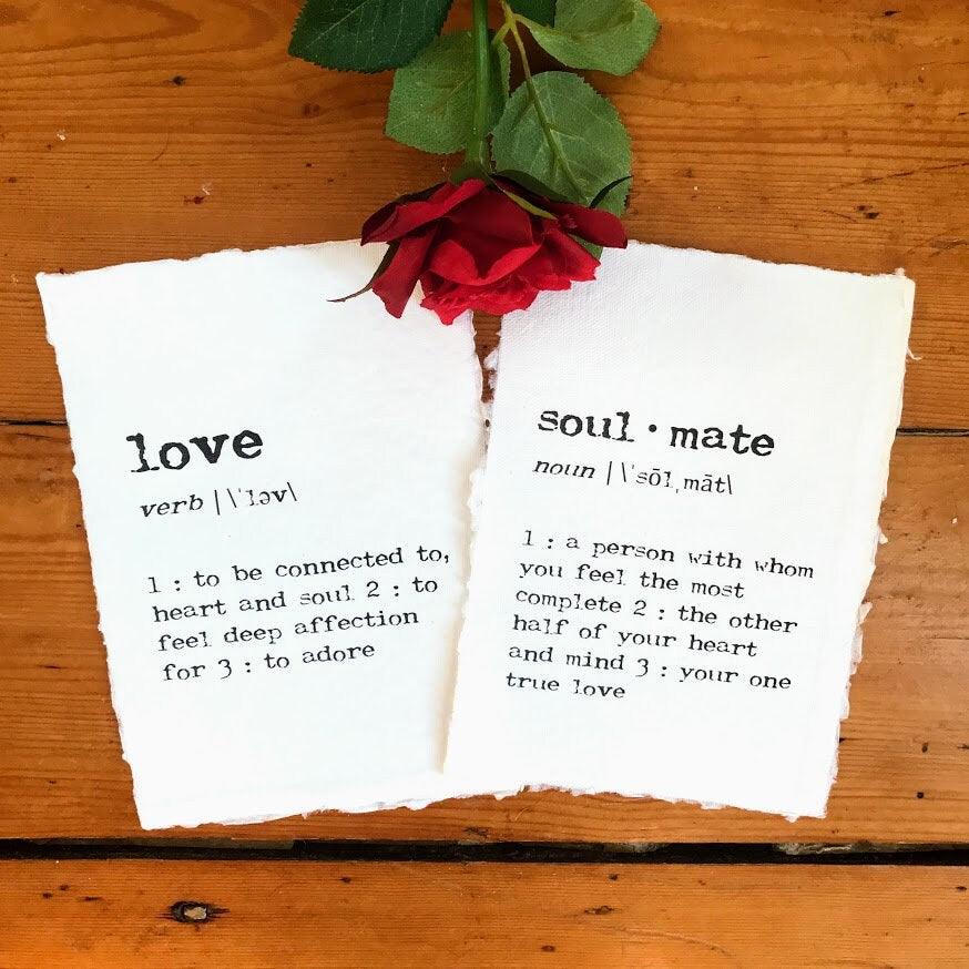 love definition print in typewriter font on 5x7 or 8x10 handmade cotton paper - Alison Rose Vintage