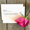lovely definition greeting card in typewriter font with envelope and rose sticker seal - Alison Rose Vintage