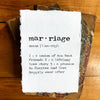 marriage definition print in typewriter font on 5x7 or 8x10 handmade cotton paper - Alison Rose Vintage