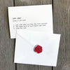 lobster definition greeting card in typewriter font with envelope and rose sticker seal - Alison Rose Vintage