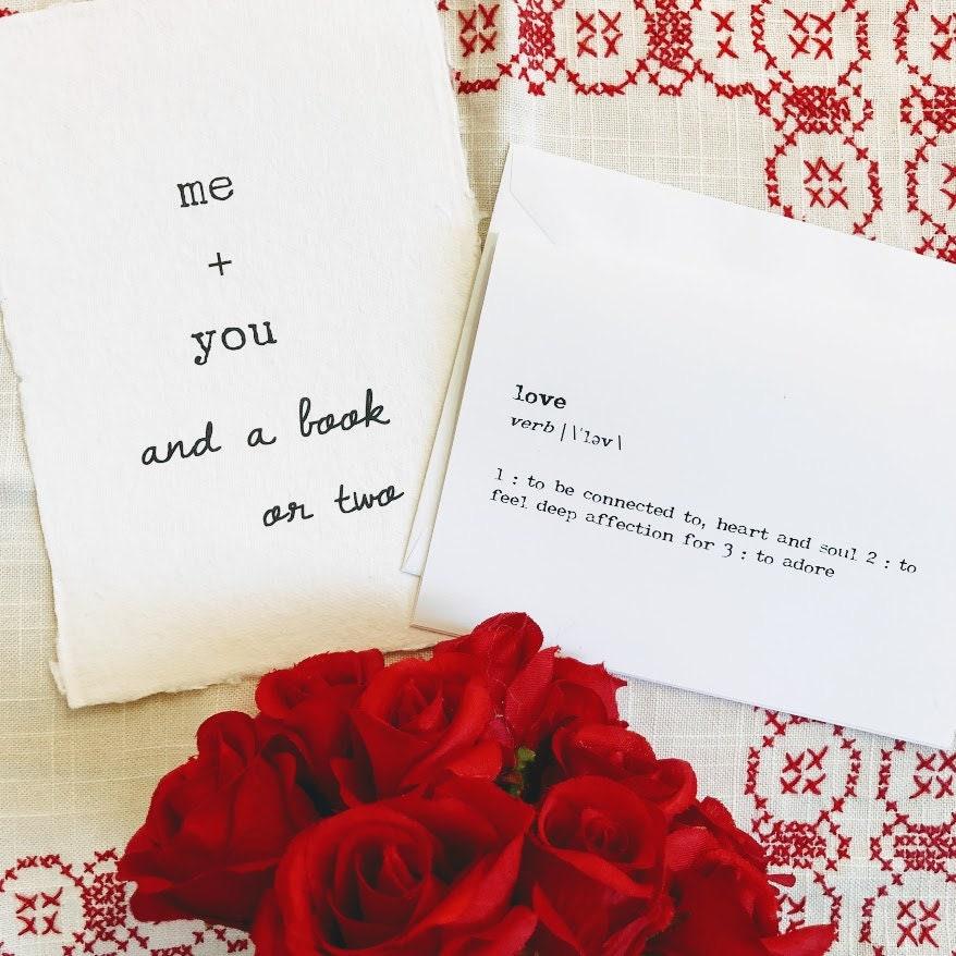 love definition greeting card in typewriter font with envelope and rose sticker seal - Alison Rose Vintage