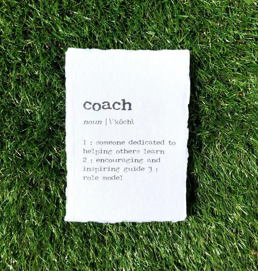 coach definition print in typewriter font on 5x7 or 8x10 handmade cotton paper - Alison Rose Vintage