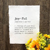 joyful definition print in typewriter font on 5x7 or 8x10 handmade cotton paper - Alison Rose Vintage
