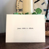 you are a star compliment greeting card in typewriter font with envelope and rose sticker - Alison Rose Vintage