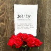 jolly definition print in typewriter font on 5x7 or 8x10 handmade cotton paper - Alison Rose Vintage