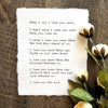 When I say I love you more, the most poem print in typewriter font on handmade paper - Alison Rose Vintage