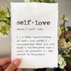 self-love definition print in typewriter font on handmade cotton paper - Alison Rose Vintage