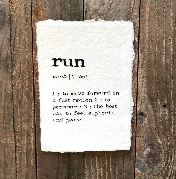 run definition print in typewriter font on 5x7 or 8x10 handmade cotton paper - Alison Rose Vintage