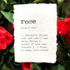 rose definition print in typewriter font on 5x7 or 8x10 handmade cotton paper - Alison Rose Vintage