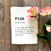 run definition print in typewriter font on 5x7 or 8x10 handmade cotton paper - Alison Rose Vintage