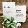 bride definition print in typewriter font on 5x7 or 8x10 handmade cotton paper - Alison Rose Vintage