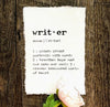 writer definition print in typewriter font on 5x7 or 8x10 handmade cotton paper - Alison Rose Vintage