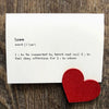 love definition greeting card in typewriter font with envelope and rose sticker seal - Alison Rose Vintage