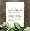 caregiver definition print in typewriter font on 5x7 or 8x10 handmade cotton paper - Alison Rose Vintage