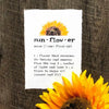 sunflower definition print in typewriter font on handmade cotton paper with original sunflower watercolor - Alison Rose Vintage