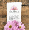wildflower definition print in typewriter font on handmade cotton paper with original wildflower watercolor - Alison Rose Vintage