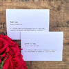 badass definition greeting card in typewriter font with envelope and rose sticker - Alison Rose Vintage