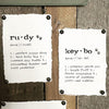 Custom pet name definition print with paw prints in typewriter font on handmade cotton paper - Alison Rose Vintage
