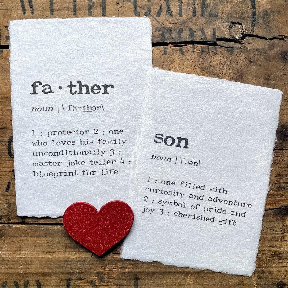 son definition print in typewriter font on 5x7 or 8x10 handmade cotton paper - Alison Rose Vintage