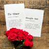 daughter definition print in typewriter font on 5x7 or 8x10 handmade cotton paper - Alison Rose Vintage