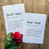 voyage definition print in typewriter font on 5x7 or 8x10 handmade cotton paper - Alison Rose Vintage