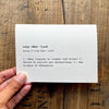 wanderlust definition greeting card in typewriter font with envelope and rose sticker - Alison Rose Vintage