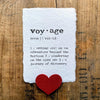voyage definition print in typewriter font on 5x7 or 8x10 handmade cotton paper - Alison Rose Vintage